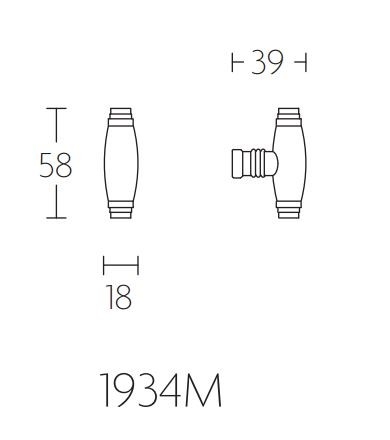 Meubelknop TIMELESS 1934M glans nikkel/ebbenhout - Afbeelding 2