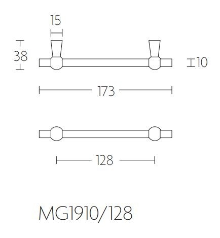 Meubelgreep TIMELESS MG1910-128 nikkel mat 128 mm - Afbeelding 2