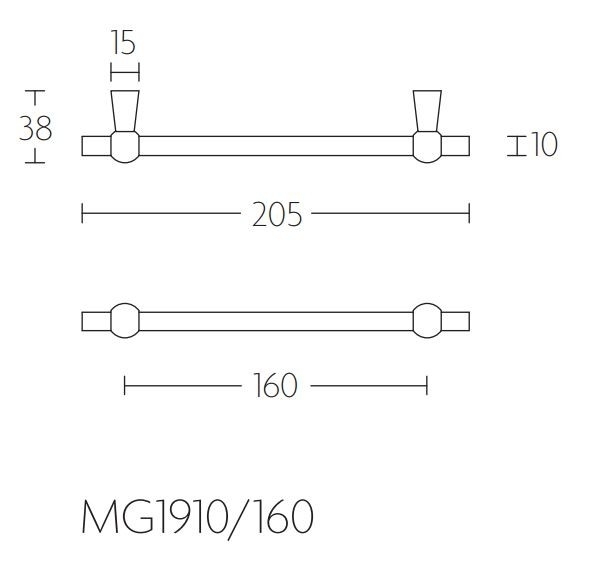 Meubelgreep Timeless MG1910-160 Nikkel Mat 160 mm