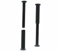 Set van 2 patentboutjes M4x35 en 2 patenthulzen M4 zwart