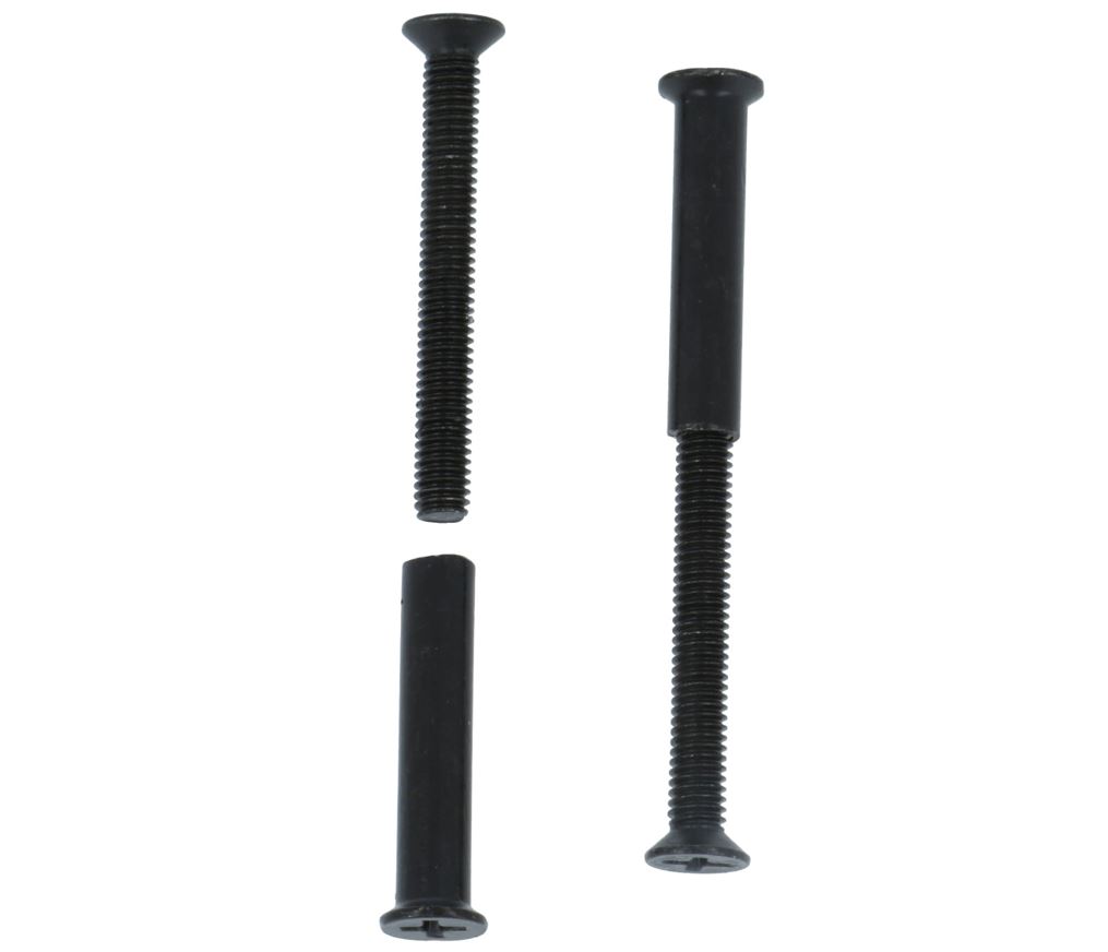 Set van 2 patentboutjes M4x35 en 2 patenthulzen M4 zwart