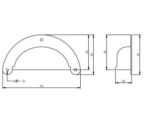 Intersteel Schelpgreep 96x43mm vernikkeld - Afbeelding 2