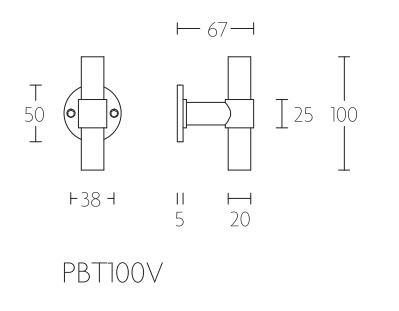 Voordeurknop Vast PIET BOON PBT100V mat wit - Afbeelding 2