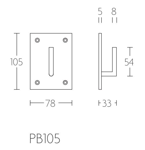 Kapstokhaak PIET BOON PB105 mat rvs 105 mm - Afbeelding 2