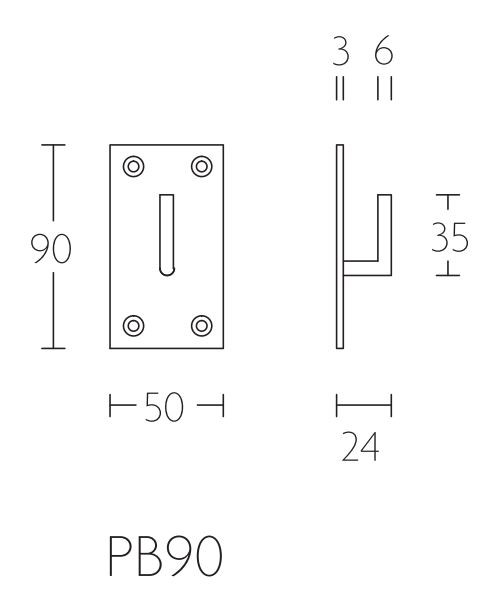 Kapstokhaak PIET BOON PB90 mat zwart 90 mm - Afbeelding 2