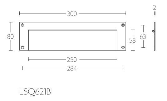 Binnen Briefplaat SQUARE LSQ621BI mat rvs - Afbeelding 2