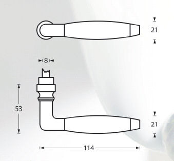 Intersteel enkele deurklink Marloes chroom mat/ebbenhout - Afbeelding 2