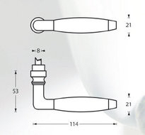Intersteel enkele deurklink Marloes messing gelakt/ebbenhout - Afbeelding 2