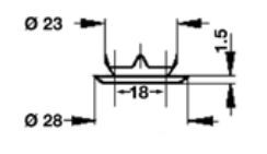 Cilinder-rozet 18 mm - Afbeelding 2