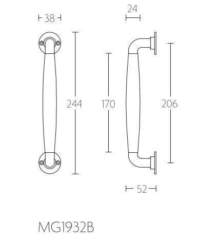 Deurgreep TIMELESS MG1932B glans nikkel/ebbenhout - Afbeelding 2