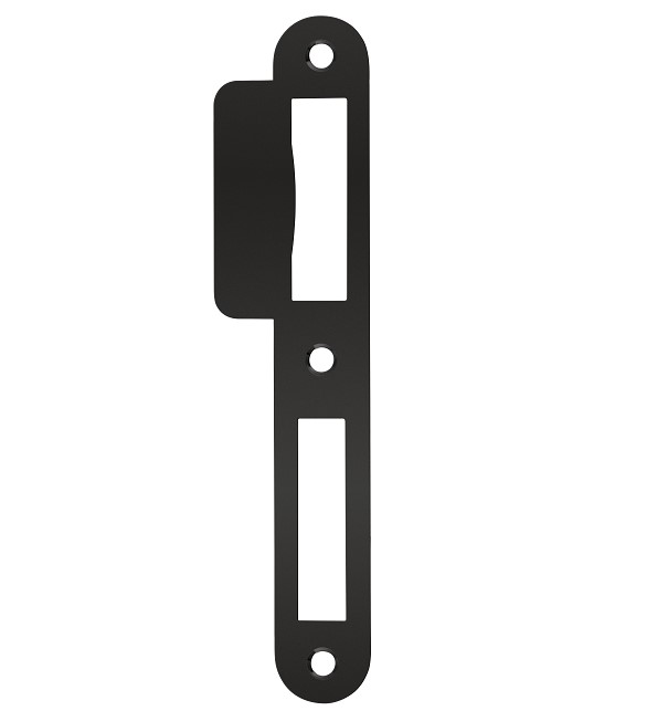 Sluitplaat lange lip 48 mm WC-PC72 zwart