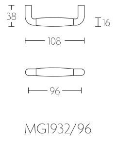 Meubelgreep TIMELESS MG1932-96 mat nikkel/ebbenhout 96 mm - Afbeelding 2