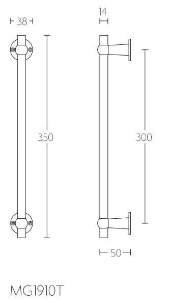 Deurgreep Timeless MG1910T Messing Ongelakt