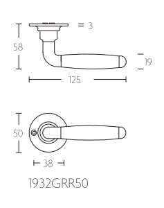 Deurklink TIMELESS 1932GRR50 glans nikkel/ebbenhout - Afbeelding 2