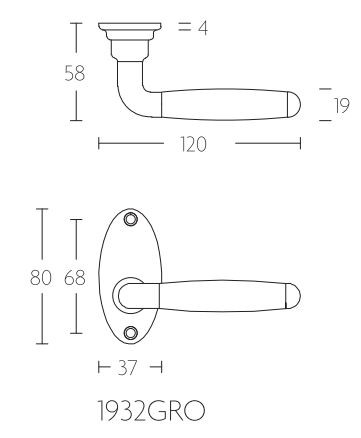 Deurklink TIMELESS 1932GRO mat nikkel/ebbenhout - Afbeelding 2