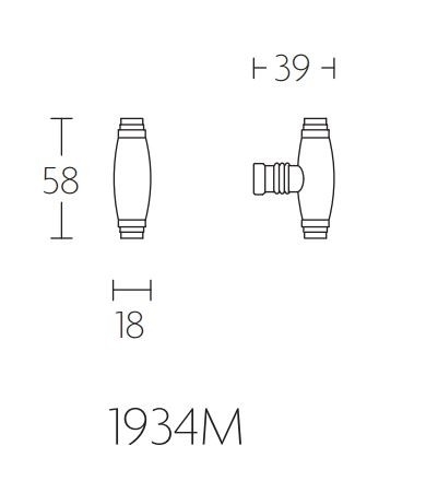 Meubelknop Timeless 1934M Messing Ongelakt/ebbenhout