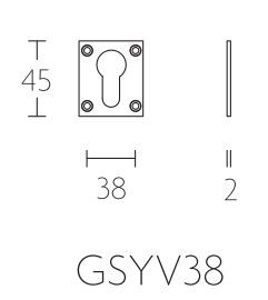 Cilinderplaatje TIMELESS GSYV38/45 messing ongelakt - Afbeelding 2