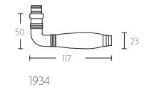 Deurklink TIMELESS 1934MRK37 messing ongelakt/ebbenhout - Afbeelding 2
