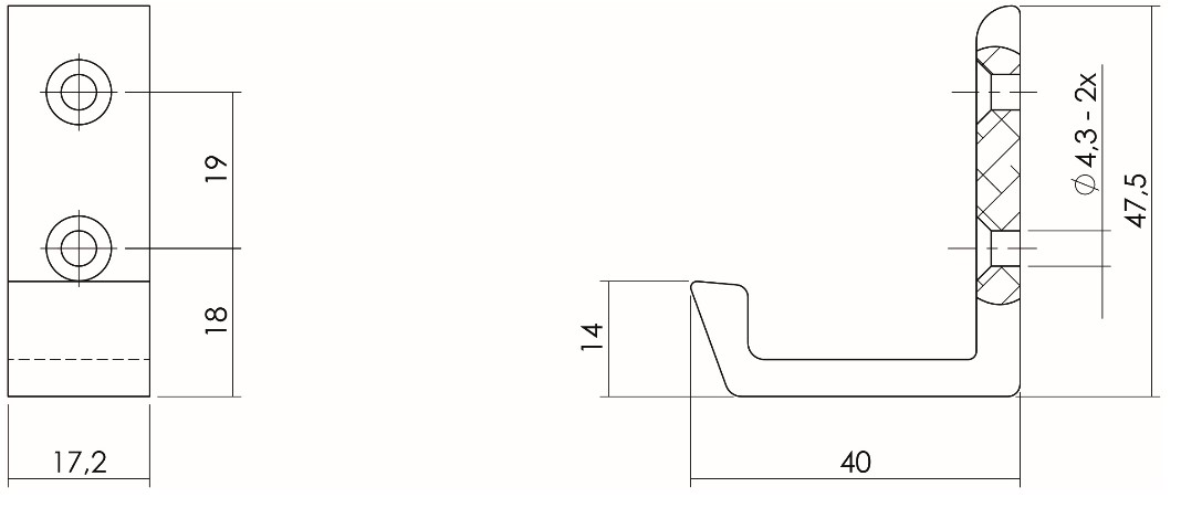 Intersteel Jashaak met verticale schroefgaten aluminium - Afbeelding 2