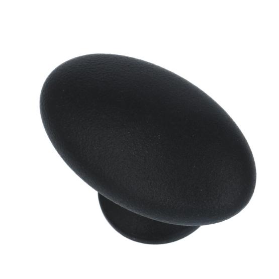 Knop Ovaal zwart 60 mm