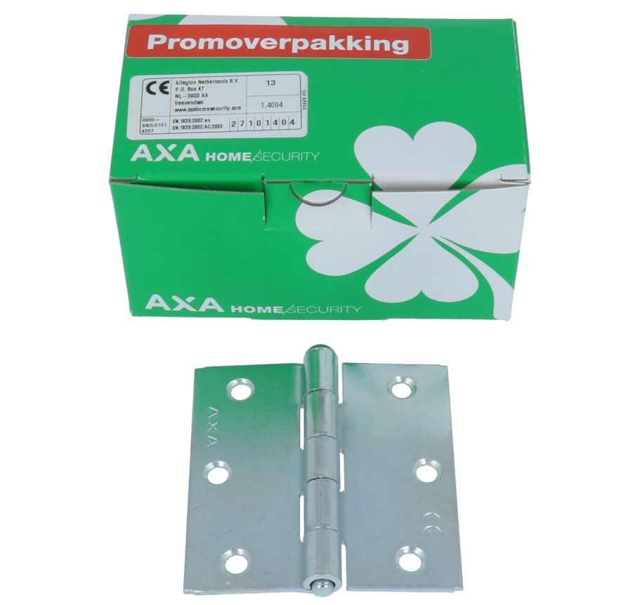 AXA Ongelagerd scharnier 76x76x2 met rechte hoeken promopack 10+2 gratis