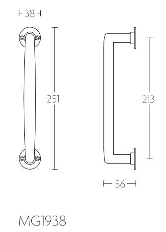 Deurgreep TIMELESS MG1938 messing ongelakt - Afbeelding 2