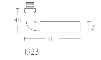 Deurklink TIMELESS 1923MRR50 messing ongelakt/ebbenhout - Afbeelding 2