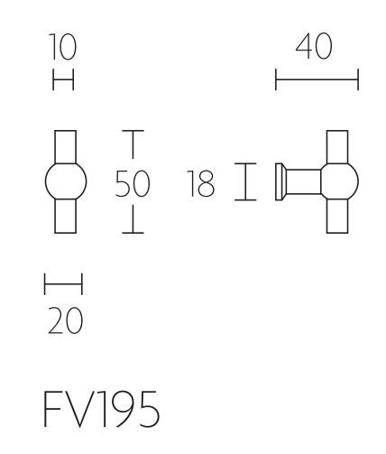Meubelknop FERROVIA FV195 mat rvs 50 mm - Afbeelding 2