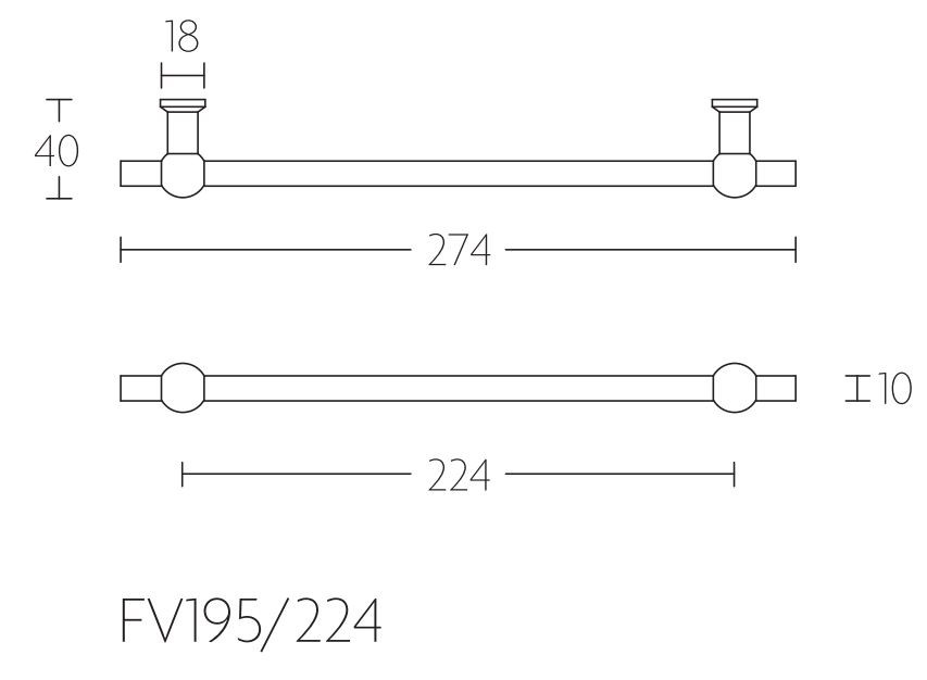 Meubelgreep FERROVIA FV195-224 gepolijst rvs 224 mm - Afbeelding 2