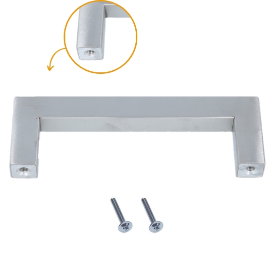 Greep recht RVS 96 mm