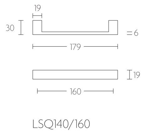 Meubelgreep Square LSQ140-160 Mat RVS 160 mm