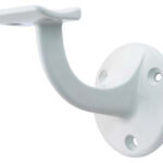 Leuninghouder Rond opschroevend Hol Aluminium Wit