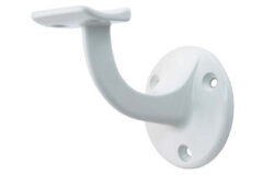 Leuninghouder Rond opschroevend Hol Aluminium Wit