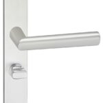 Deurkruk London op schild Ovaal WC63 Verdekt Aluminium