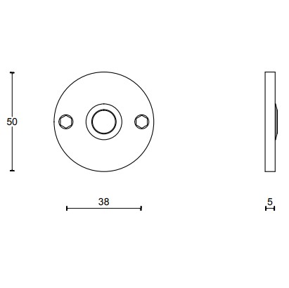 Beldrukker PIET BOON PB52 Mat Zwart 50 mm
