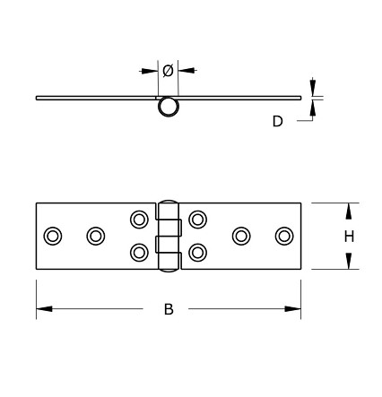 DX Klepscharnier blank verzinkt 23x80 mm - Afbeelding 2