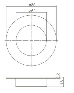 Intersteel Schuifdeurkom ø52/85mm rvs - Afbeelding 2