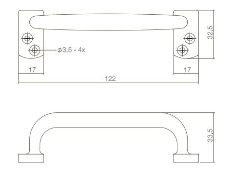 Intersteel handgreep Haags model 120 mm nikkel - Afbeelding 2