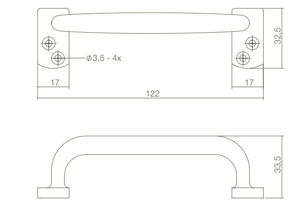 Intersteel handgreep Haags model 120 mm nikkel mat - Afbeelding 2