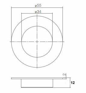 Intersteel Schuifdeurkom ø34/55mm rvs - Afbeelding 2