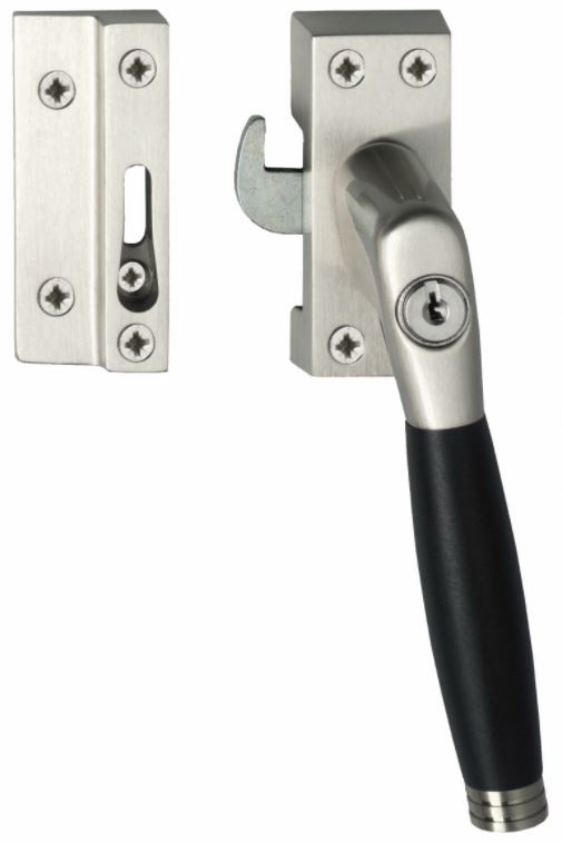 Intersteel SKG1 Afsluitbare raamsluiting rechts Ton 222 nikkel mat/ebbenhout compleet