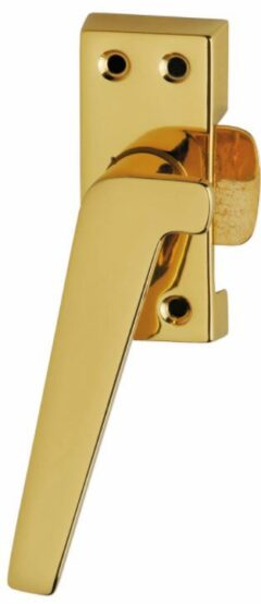 Raamsluiting met nok links messing gelakt