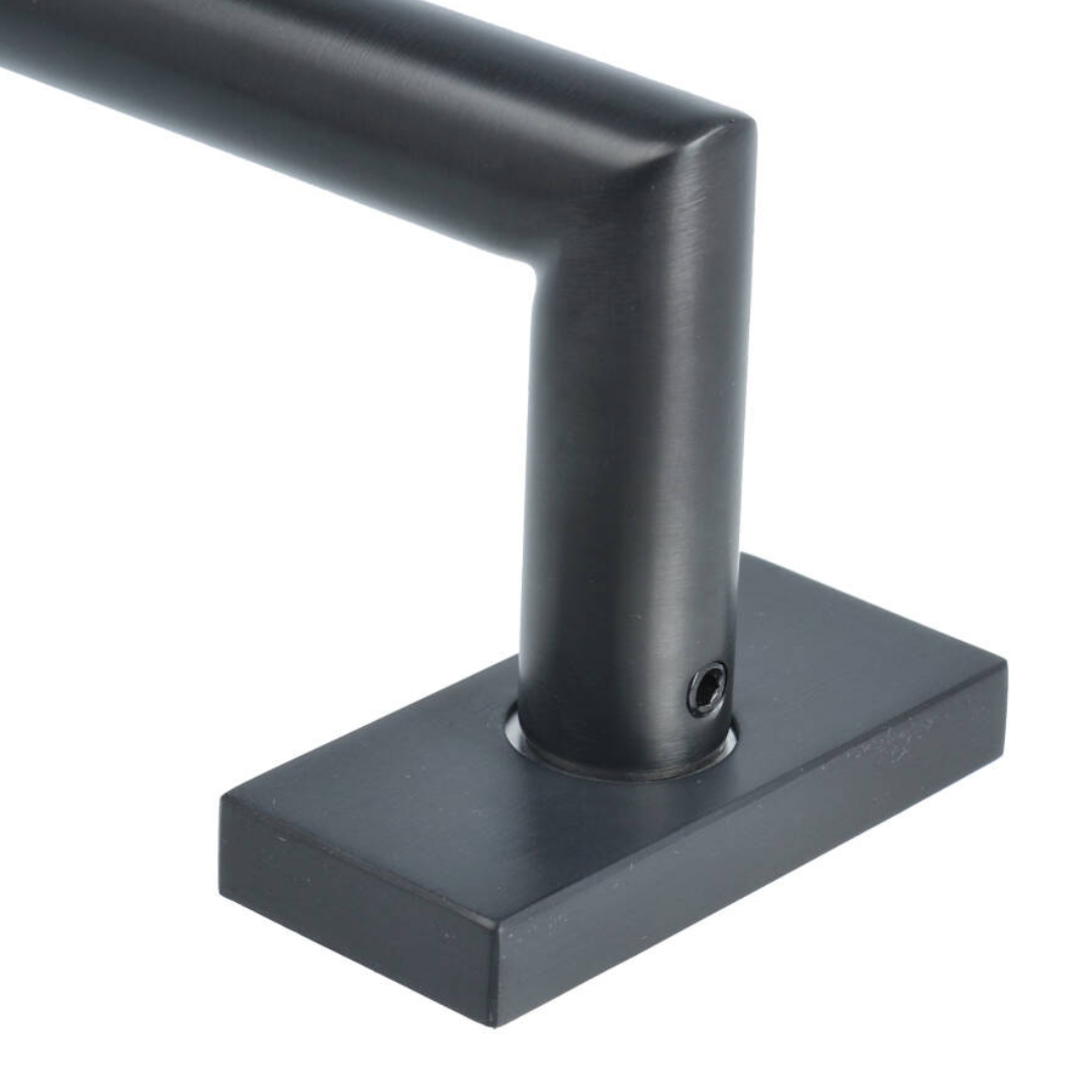 Deurklink Wendy op rechthoekig rozet PVD gunmetal - Afbeelding 4