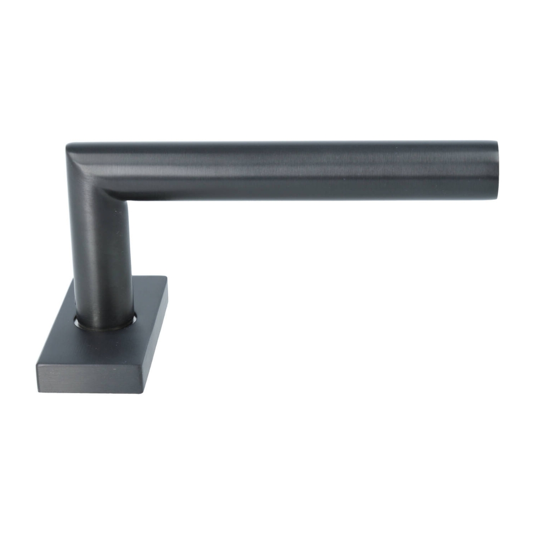 Deurklink Wendy op rechthoekig rozet PVD gunmetal - Afbeelding 3