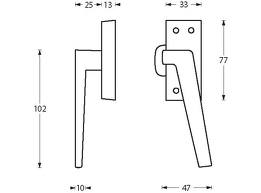 Intersteel raamsluiting + nok Ferraro rechts nikkel mat - Afbeelding 2