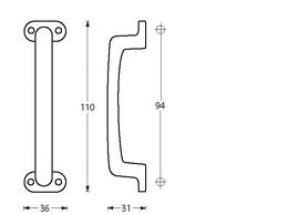 Intersteel handgreep 777 110mm mat zwart - Afbeelding 2