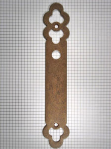 Deurplaat ijzer geroest opengewerkt tbv deurklink