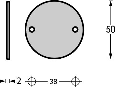 Intersteel afdekrozet rond plat 50x2 rvs - Afbeelding 2