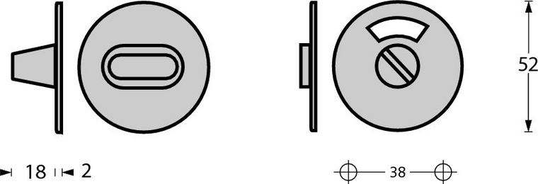 Intersteel wc-sluiting 5mm rond plat 50x2 rvs - Afbeelding 2