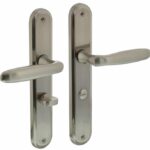 Deurkruk Bjorn op schild WC63/8 nikkel mat